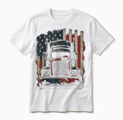 Us Amerikanische Flagge Trucker Lkw-Fahrer Geschenk Unisex T-Shirt - White