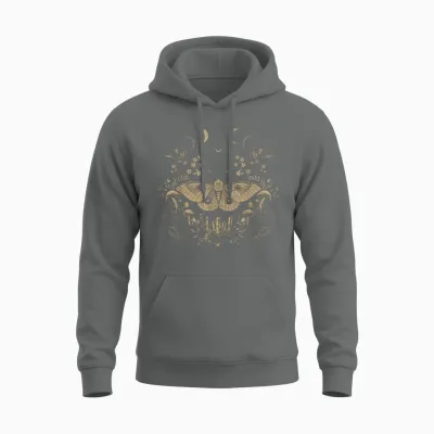 Niedliche Fairycore Motte Therian ästhetische Blumen Für Mädchen Frauen Unisex Hoodie - Graphite Heather