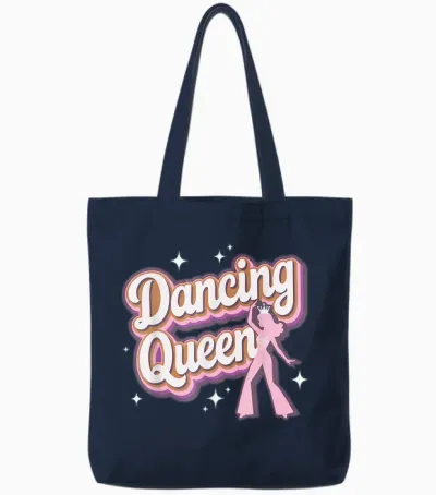 Retro 70er Jahre Disco Era Dancing Queen Tote Bags - Navy