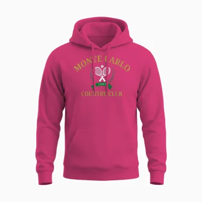 Monte Carlo Country Club Vintage-Tennis-Rundhalsausschnitt, ästhetisch Unisex Hoodie - Heliconia