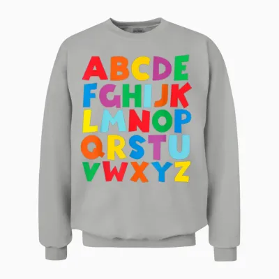 Bunte Großbuchstaben Lernen Abc Jungen Mädchen Kinder Unisex Sweatshirt - Ash