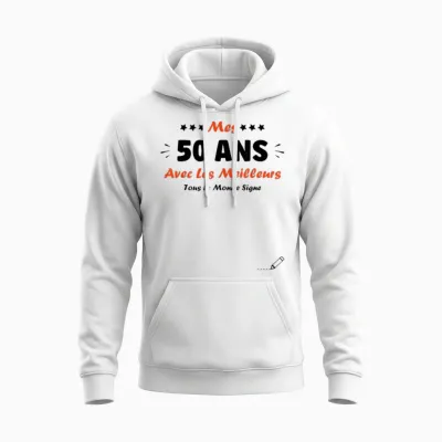 Humour 50 Years to Sign Birthday 50 Years Signature T-Shirt, White Unisex Hoodie - White