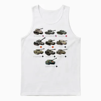 Ww2 Tanks M4 Sherman Panzer Iv Tiger Ii T-34 History Buff Unisex Tank Top - White
