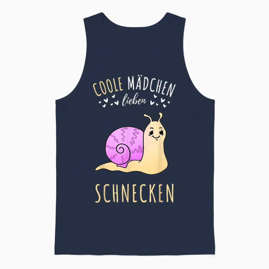 Coole Mädchen Lieben Schnecken Geschenk Unisex Tank Top in Navy