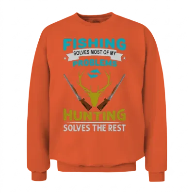 Fishing...the Rest - Fishing and Hunting Design Unisex Sweatshirt - Orange