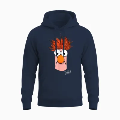 Disney the Muppets Beaker Muppet Labs Big Face Unisex Hoodie - Navy
