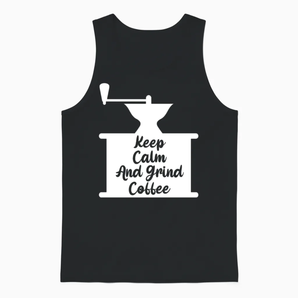 Funny Manual Coffee Grinder Coffee Beans Unisex Tank Top in Black