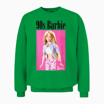 Barbie Women's T-Shirt Official Barbie 90s T-Shirt, White Unisex Sweatshirt - Irish Green