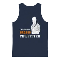 Funny Pipefitter Steamfitter Unisex Tank Top - Navy – 1