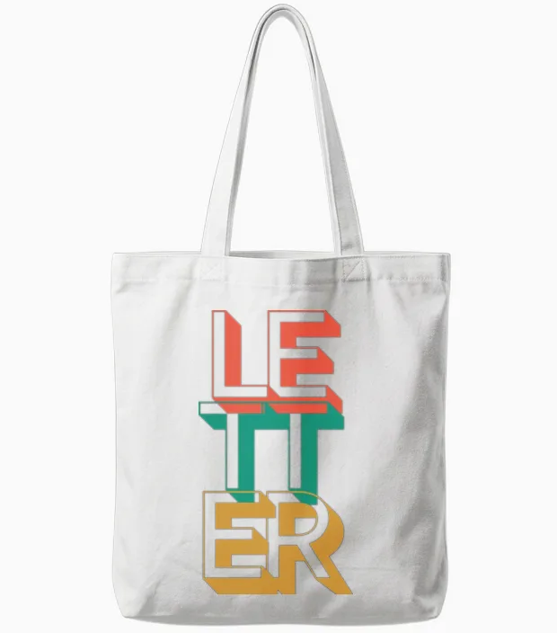 Retro Letter Tote Bags in White