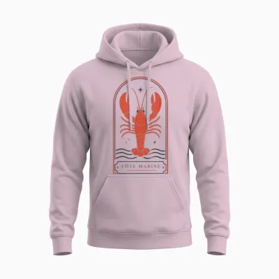 Cote Marine Homard Nautique Côtier Océan Vintage Unisex Hoodie - Light Pink