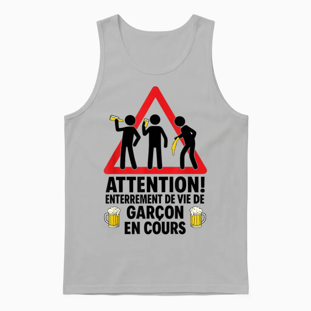 Bachelor Party Funny Team Evg Married Unisex Tank Top in Ash