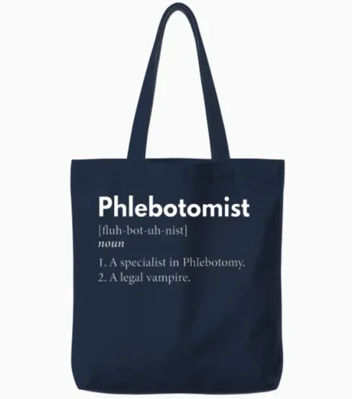 Phlebotomist Definition Legal Vampire Phlebotomy Tote Bags in Navy