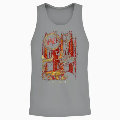 Slayer Hell Awaits Anniversary Cover Unisex Tank Top - Sport Grey