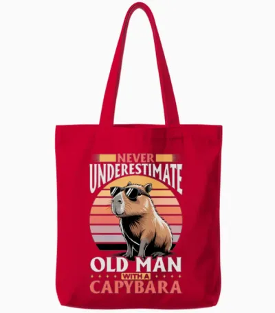 Funny Capybara Tote Bags - Red
