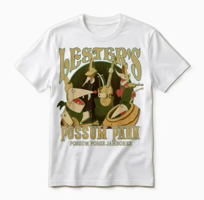 Disney a Goofy Movie Lester's Possum Park Vintage Unisex T-Shirt - White