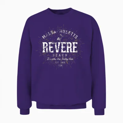 Retro Vintage Revere Beach Unisex Sweatshirt - Purple