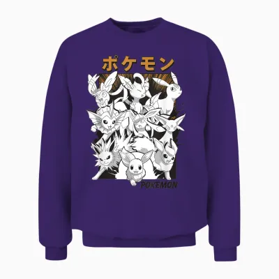 Pokémon Eevee & Eeveelutions Epic Mashup Vintage Unisex Sweatshirt - Purple