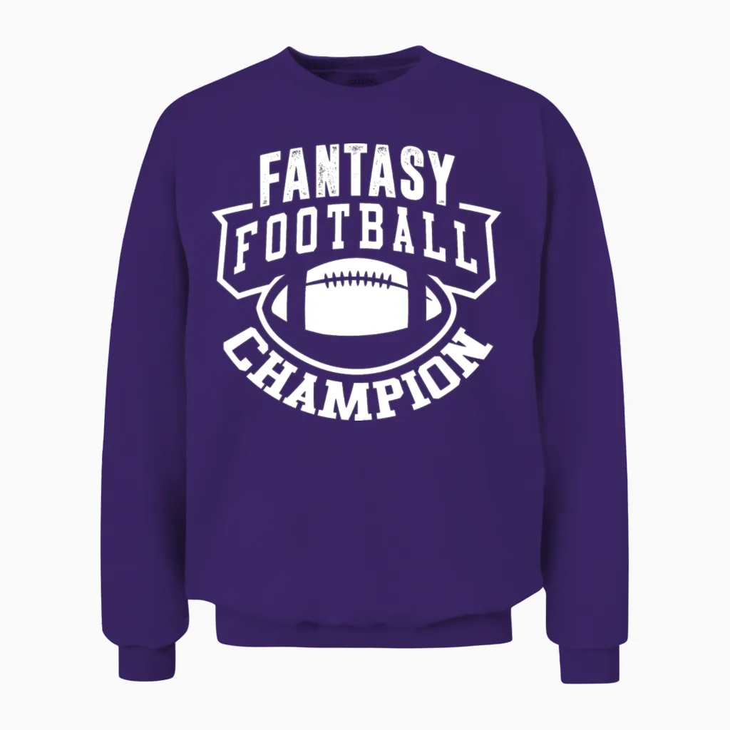 Fantasy Football League Champion Unisex Sweatshirt in Purple