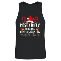 Most Likely to Bring Home a Stray Dog Christmas Unisex Tank Top - Black – 2