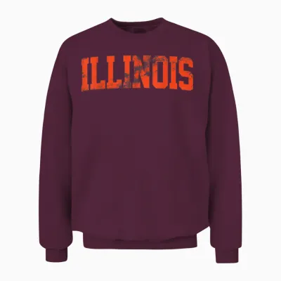Retro Illinois Il Souvenir Vintage Illinois Orange Throwback Unisex Sweatshirt - Maroon