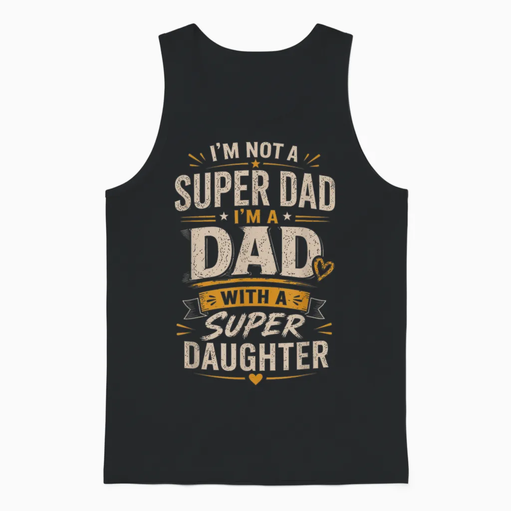 Not a Super Dad but a Super Daughter FĂȘte Des PĂšres Papa Unisex Tank Top in Black