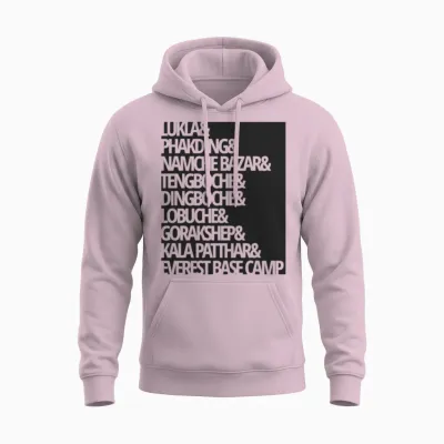 Everest Base Camp Trek Unisex Hoodie - Light Pink
