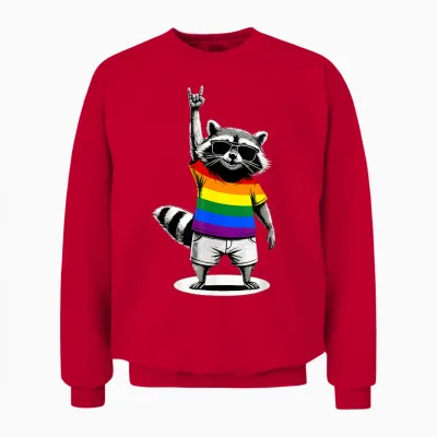 Waschbär Lgbtq Pride Month Unisex Sweatshirt - Red