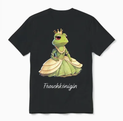 Frog Queen of the Frogs Girls' Carnival T-Shirt, Black Unisex T-Shirt - Black