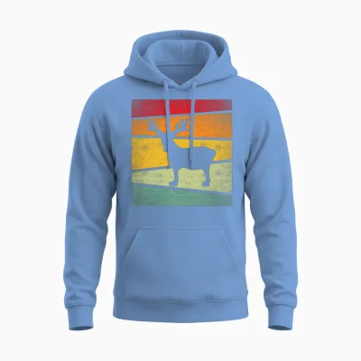 Moose Retro Unisex Hoodie - Carolina Blue