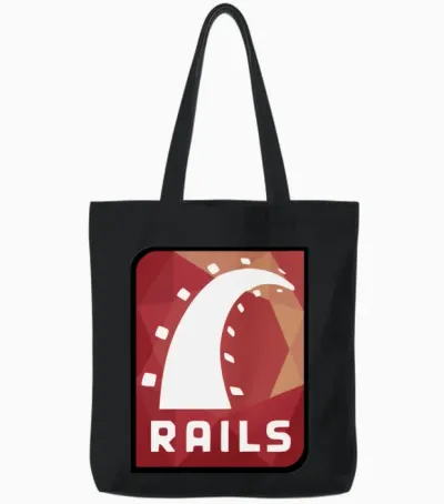 Ruby on Rails Logo Tote Bags - Black