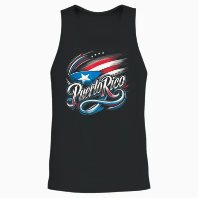 Puerto Rico Flag Heritage Month Unisex Tank Top - Black