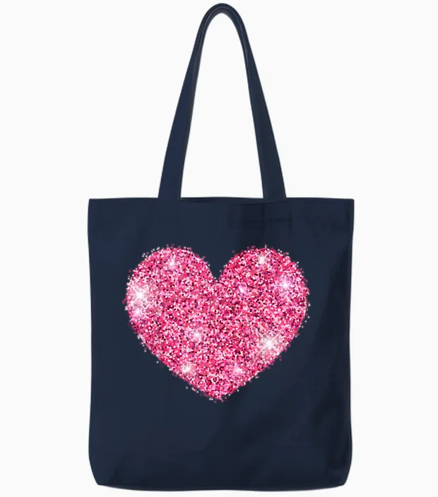 Red Heart Valentine's Day Costume Love for Men and Women Tote Bags in Navy