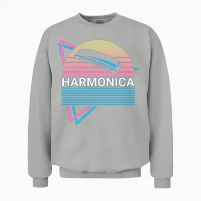 Harmonica Player Harmonicist Retro Unisex Sweatshirt - Ash