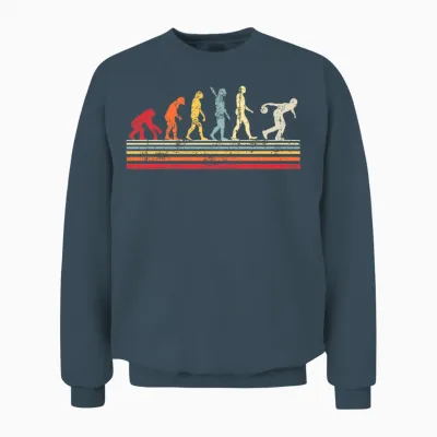 T-Shirt Homme Vintage Retro Funny Bowling Evolution T-Shirt Haut De Gamme Unisex Sweatshirt - Dark Heather