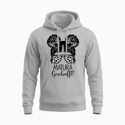 Matura Geschafft 2026 Messy Bun Maturaabschluss Unisex Hoodie - Ash