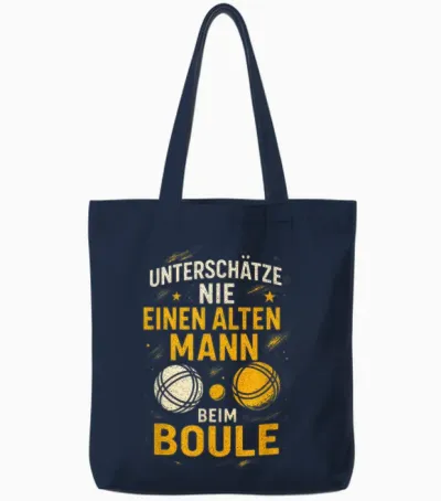 Unterschätze Nie Einen Alten Mann Beim Boule Tote Bags - Navy