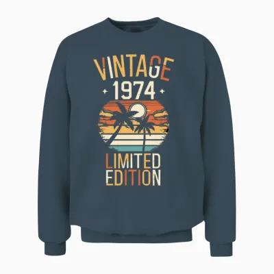 50th Birthday Vintage 1974 Limited Edition Gift Unisex Sweatshirt - Dark Heather