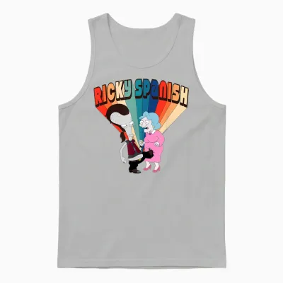 American Dad Ricky Spanish Rainbow Logo Cartoon Unisex Tank Top - Ash