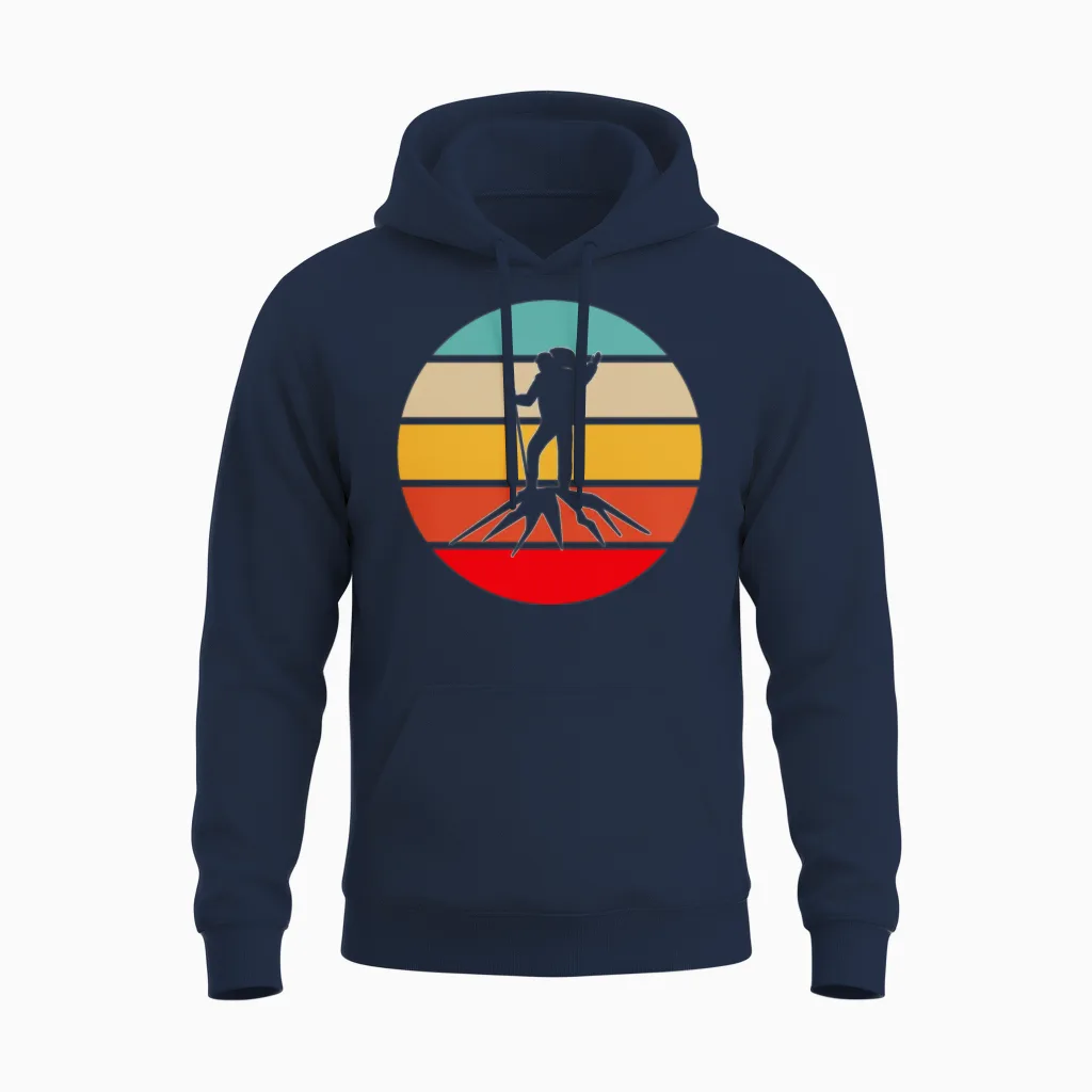 Hiking Retro & Outdoors Unisex Hoodie in Navy