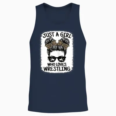 Just a Girl Who Loves Wrestling Funny Wrestle Lover Wrestler Unisex Tank Top - Navy