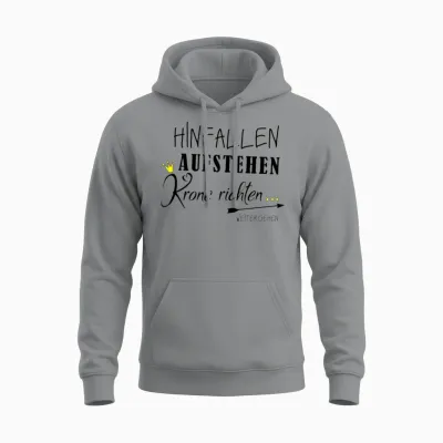 Fall Down, Get Up Unisex Hoodie - Sport Grey