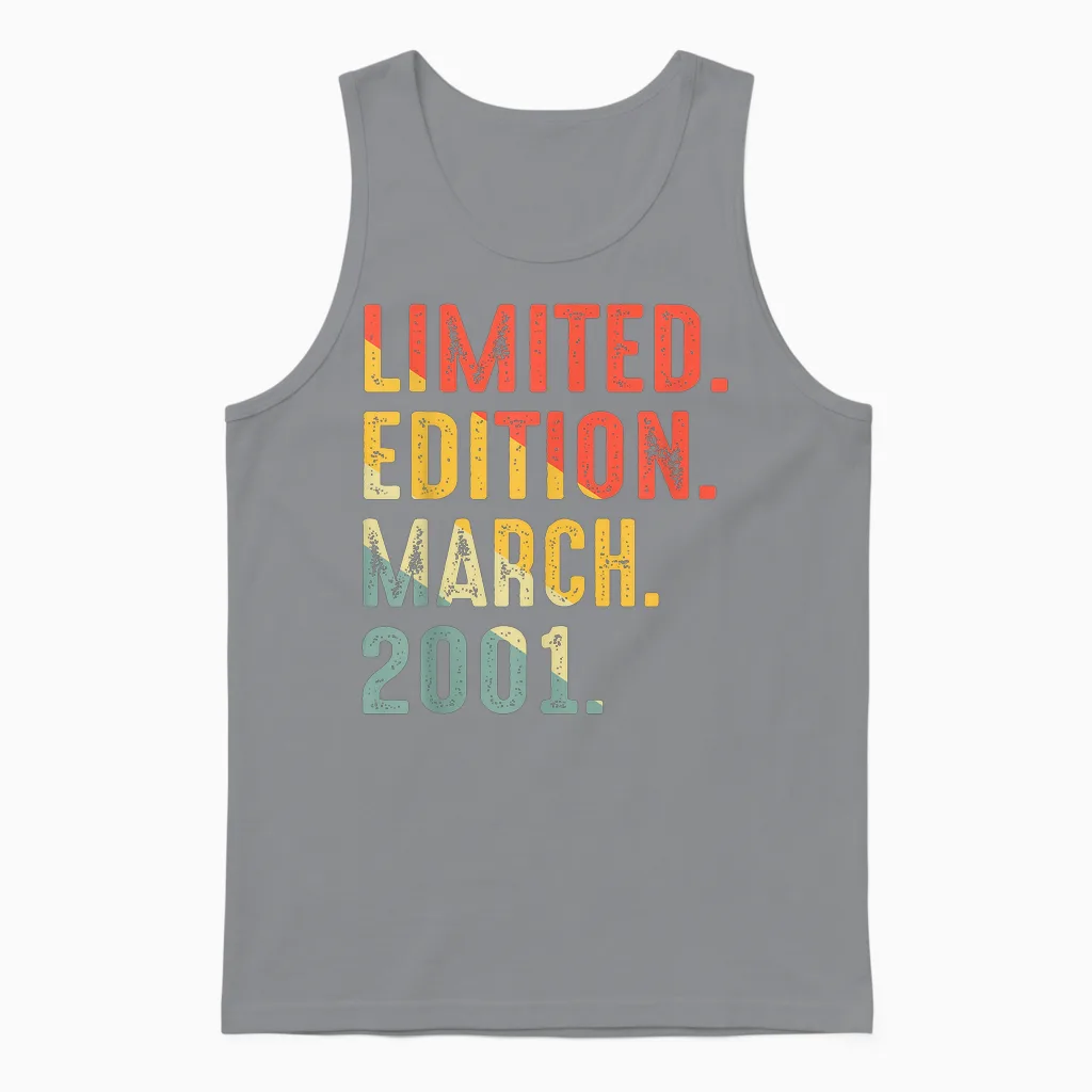 édition Limitée Mars 2001 Anniversaire Unisex Tank Top in Sport Grey