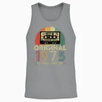 Original 1975 Vintage Birthday 50 Years for Men Women T-Shirt, Black, S Unisex Tank Top in Sport Grey - 2