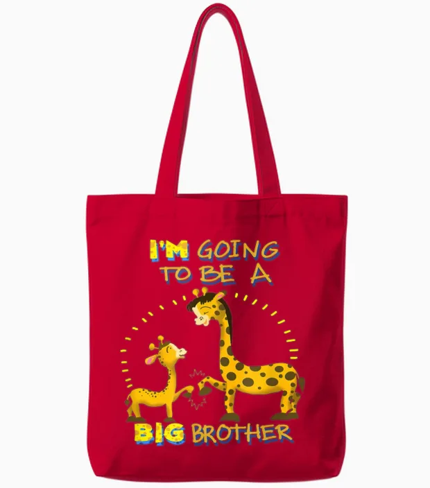 Brother Giraffes Funny Tote Bags in Red