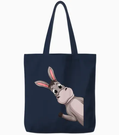 Esel Kinder Jungen Mädchen Tote Bags - Navy