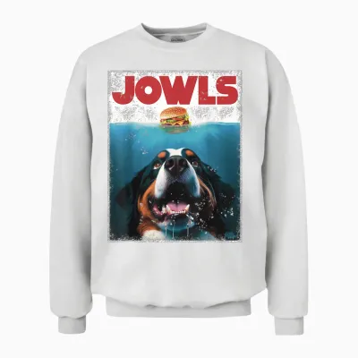 Funny Berner Jowls Burger Bernese Mountain Dog Mom, Dog Dad Unisex Sweatshirt - White