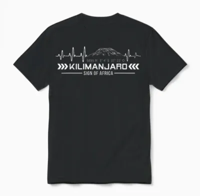 Kilimanjaro Kilimandscharo Kibo Afrika Berggipfel Herzschlag Unisex T-Shirt - Black
