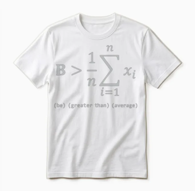 Be Greater Than Average Unisex T-Shirt in White