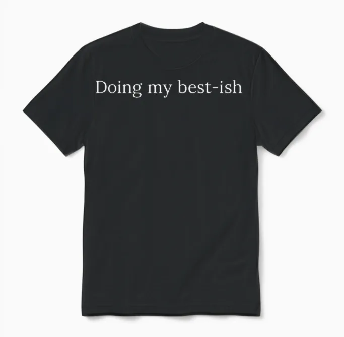 Sarcastic Doing My Best Ish Daily Life Joke Unisex T-Shirt in Black